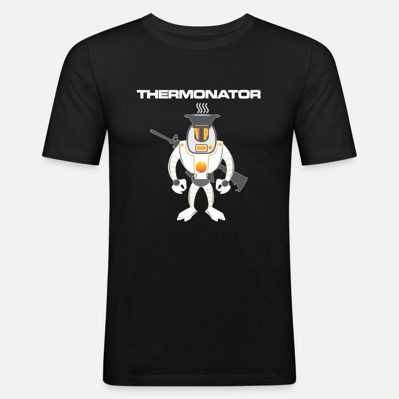 Thermonator Terminator Geschenkidee - Männer Slim Fit T-Shirt - Schwarz