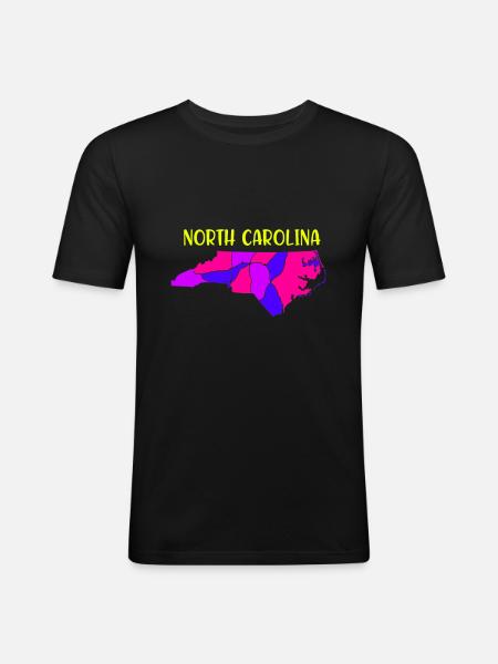 USA State: North Carolina - Men's Slim Fit T-Shirt - black