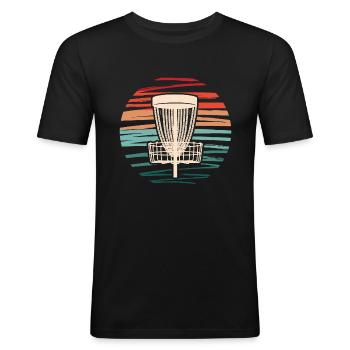 Disc Golf Discgolf Spieler Frisbees Discgolfer - Männer Slim Fit T-Shirt - Schwarz - Vorne - Nik (191cm)