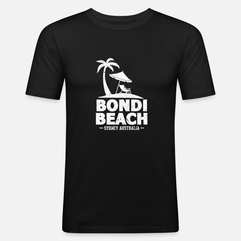 Bondi Beach - Männer Slim Fit T-Shirt - Schwarz