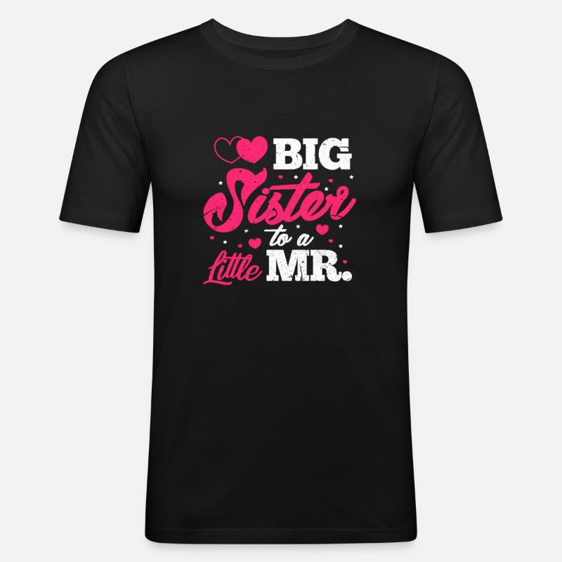 Grosse Schwester - Männer Slim Fit T-Shirt - Schwarz