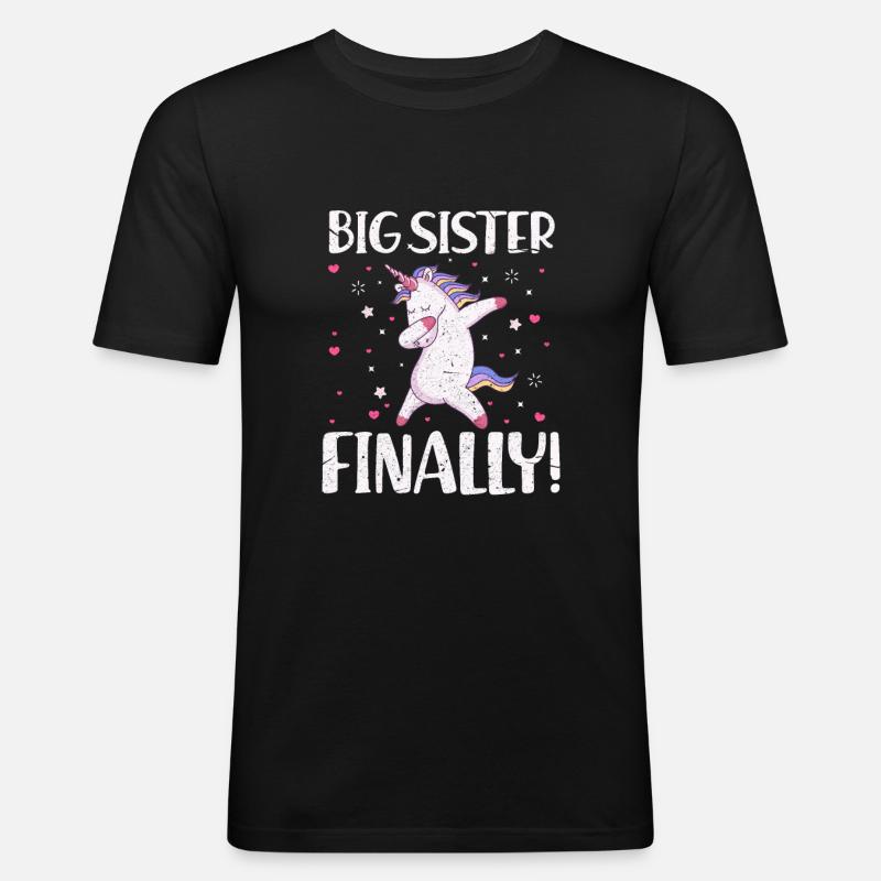 Grosse Schwester - Männer Slim Fit T-Shirt - Schwarz