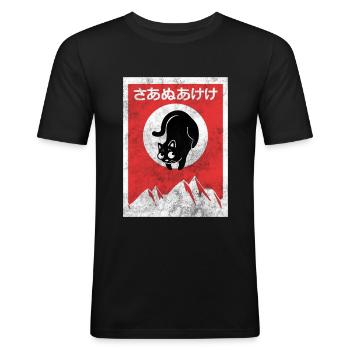Anime - Männer Slim Fit T-Shirt - Schwarz - Vorne - Nik (191cm)