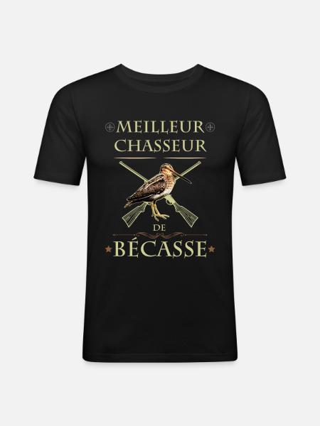 Bécasse tshirt drôle - T-shirt près du corps Homme - noir