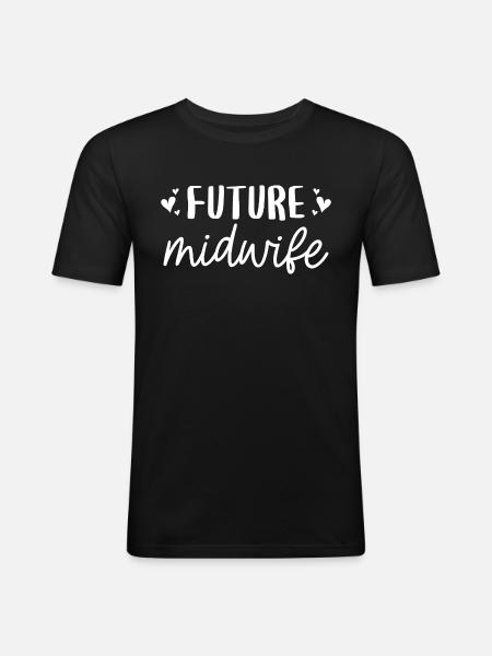 Certified Midwife Future Gift - Men's Slim Fit T-Shirt - black