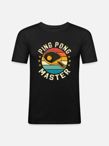 ping pong master - Männer Slim Fit T-Shirt - Schwarz