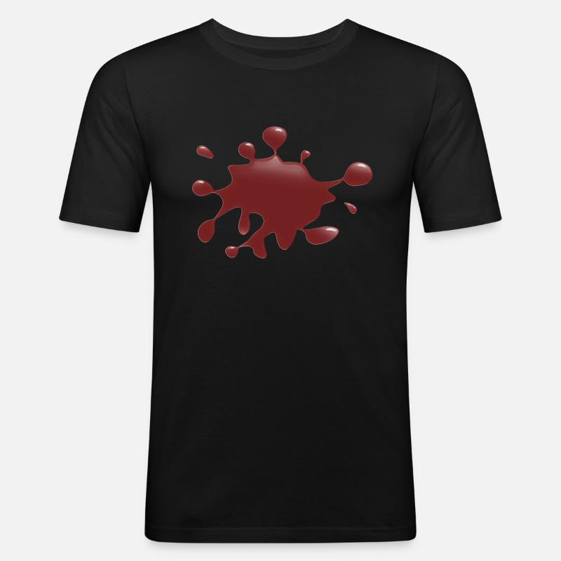 Splash - Männer Slim Fit T-Shirt - Schwarz