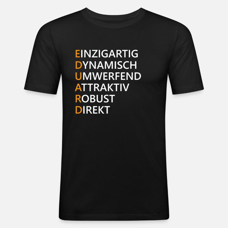Eduard Name Geschenk - Männer Slim Fit T-Shirt - Schwarz