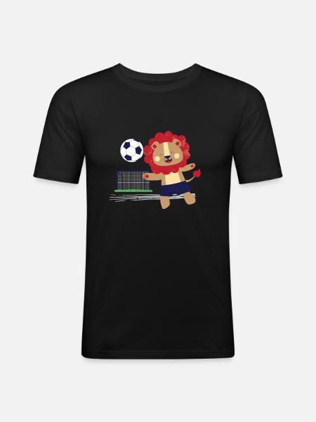 T-shirt Lion Football - Men's Slim Fit T-Shirt - black