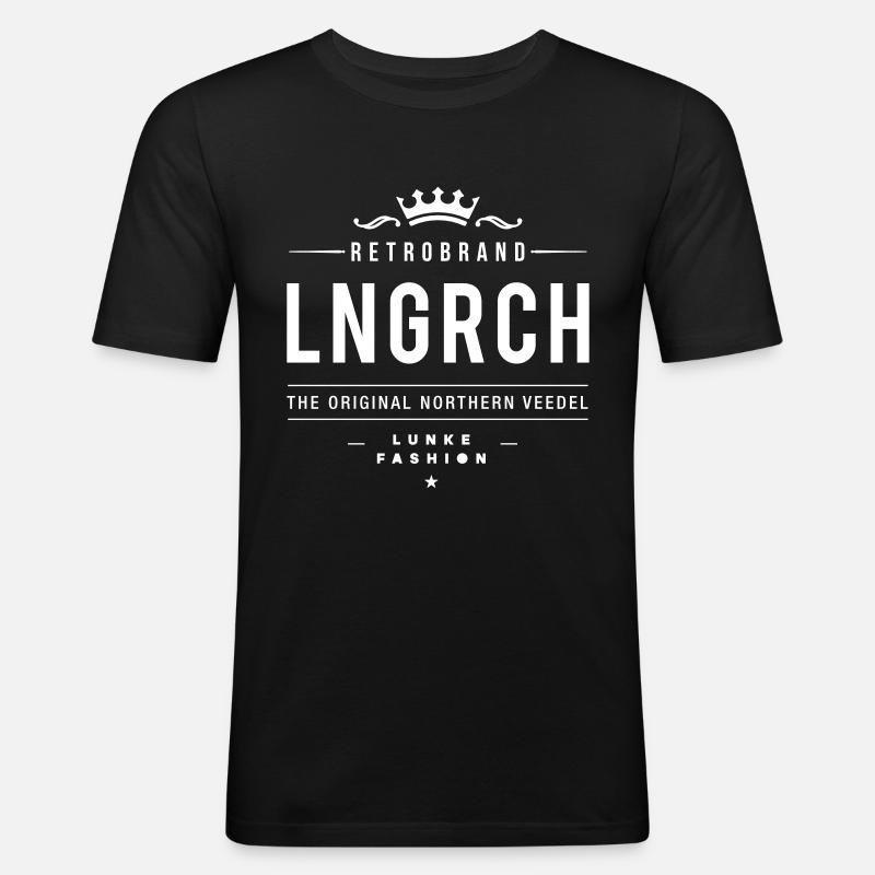 LONGERICH RETRO - Männer Slim Fit T-Shirt - Schwarz