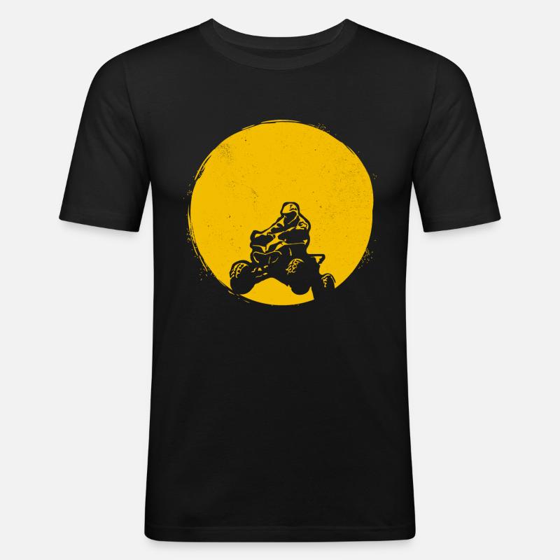 ATV Silhouette Quad Sonne Geschenk - Männer Slim Fit T-Shirt - Schwarz