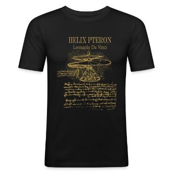 Leonardo da Vinci - Helix Pteron - Propeller - Men's Slim Fit T-Shirt - black - Front - Nik (191cm)