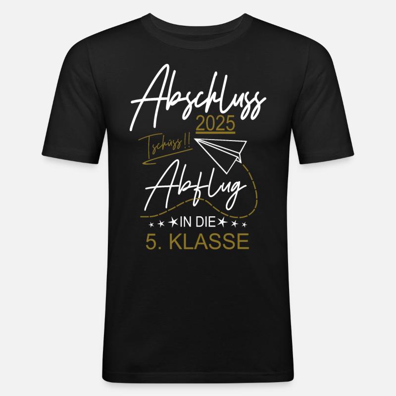 Abschluss 2025 Grundschule - Männer Slim Fit T-Shirt - Schwarz