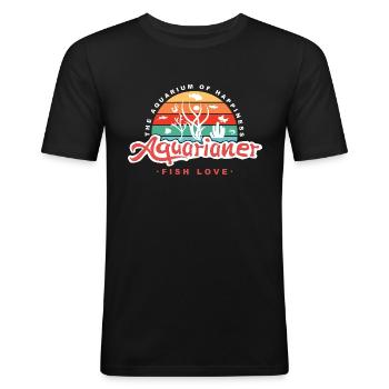 Aquaristik Aquarianer Aquarium Aquascaping - Männer Slim Fit T-Shirt - Schwarz - Vorne - Nik (191cm)