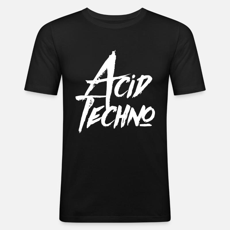 ACID TECHNO ACIDTECHNO - Männer Slim Fit T-Shirt - Schwarz