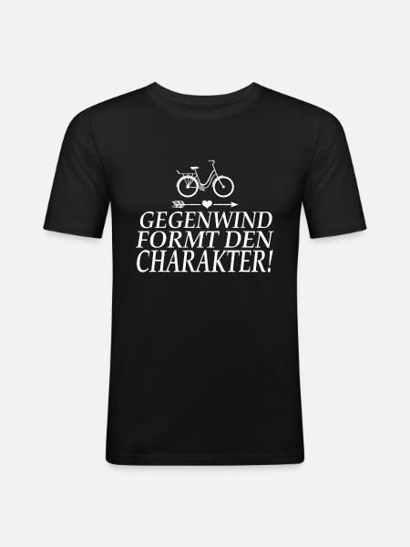 Fahrrad - Männer Slim Fit T-Shirt - Schwarz