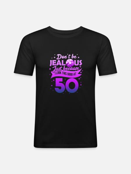 50 years - Men's Slim Fit T-Shirt - black