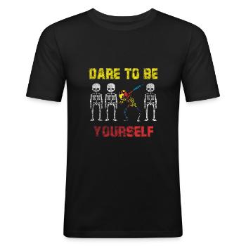 Autismus Dab Autist ADHS Autism Asperger Geschenk - Männer Slim Fit T-Shirt - Schwarz - Vorne - Nik (191cm)