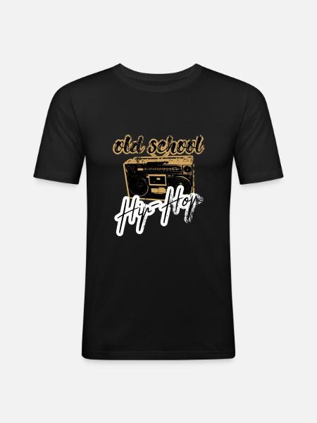 old school hip hop radio - Slim Fit T-shirt herr - svart