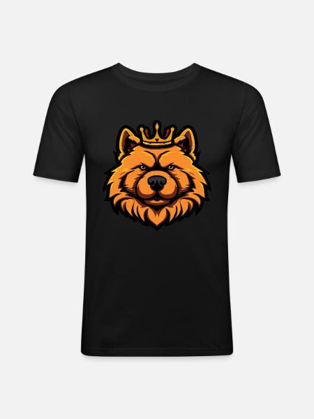 Chow Chow Dog Crown - Men's Slim Fit T-Shirt - black