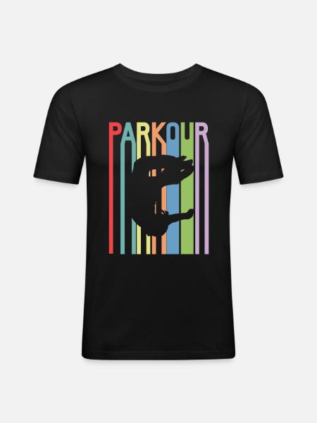 Parkour - Obcisła koszulka męska - czarny