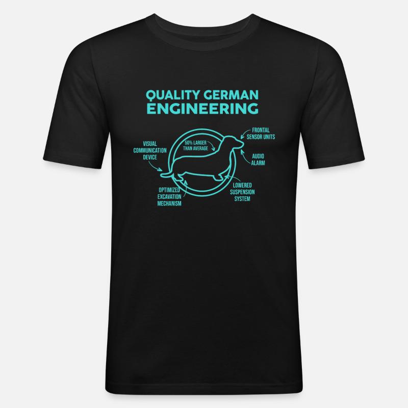 Dackel - Männer Slim Fit T-Shirt - Schwarz