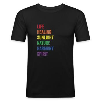 CSD - Männer Slim Fit T-Shirt - Schwarz - Vorne - Nik (191cm)