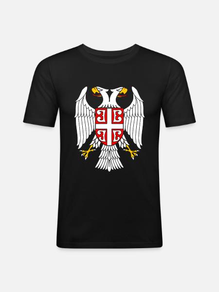 Serbian Eagle - Men's Slim Fit T-Shirt - black