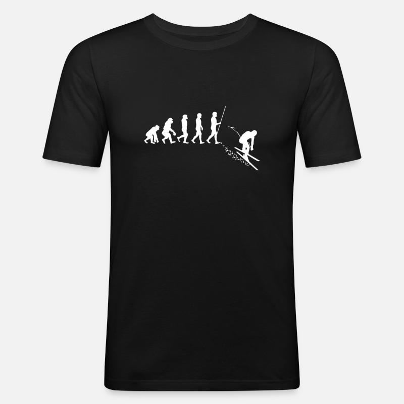 Evolution du ski - T-shirt près du corps Homme - noir