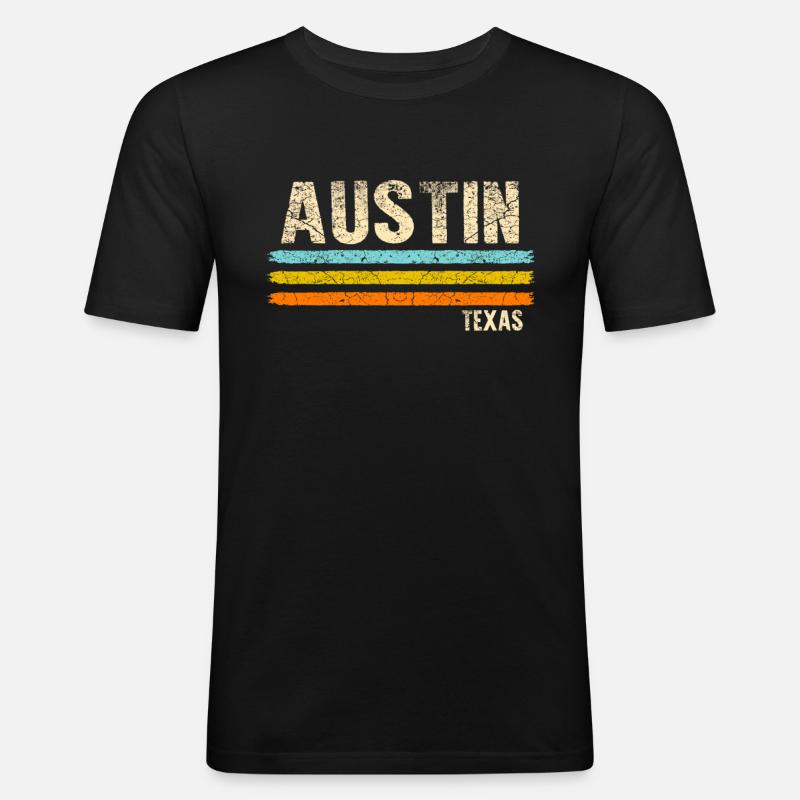 Austin Texas - Männer Slim Fit T-Shirt - Schwarz