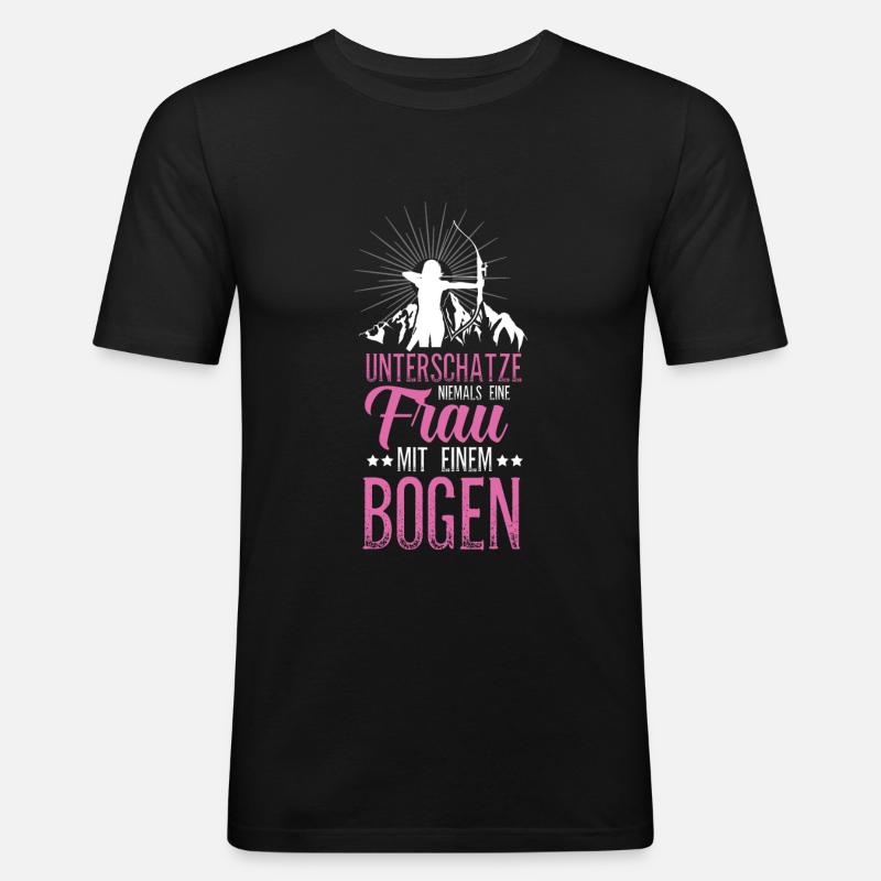 Bogenschießen Bogen bogenschützen bogenschütze - Männer Slim Fit T-Shirt - Schwarz