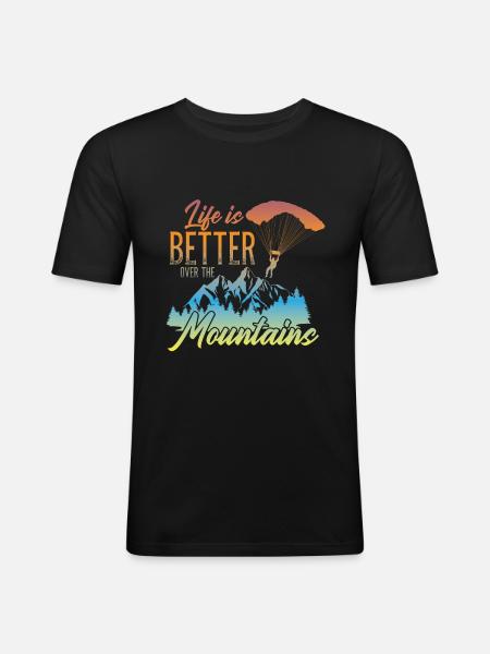 Paragliding paraglider paraglider paraglider - Men's Slim Fit T-Shirt - black