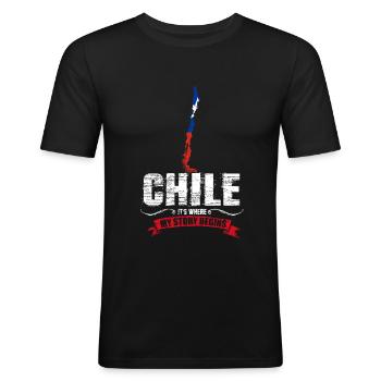 Chili - T-shirt près du corps Homme - noir - Devant - Nik (191cm)
