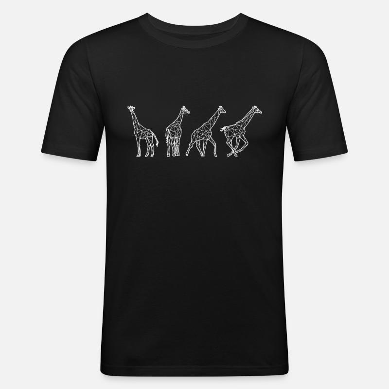 Giraffe Geschenkidee Giraffen Tierpfleger Afrika - Männer Slim Fit T-Shirt - Schwarz