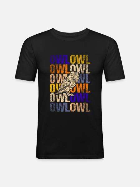 Owl - Men's Slim Fit T-Shirt - black