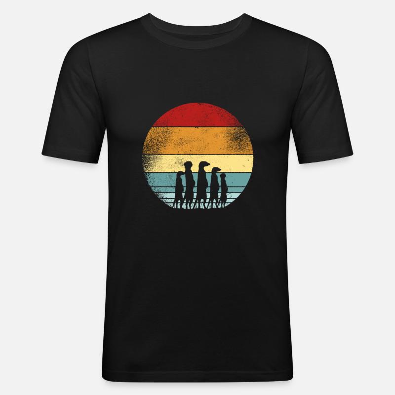 Erdmännchen - Männer Slim Fit T-Shirt - Schwarz