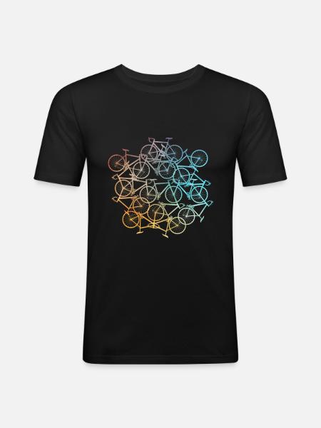 Bicycle motif Bicycle motif - Men's Slim Fit T-Shirt - black