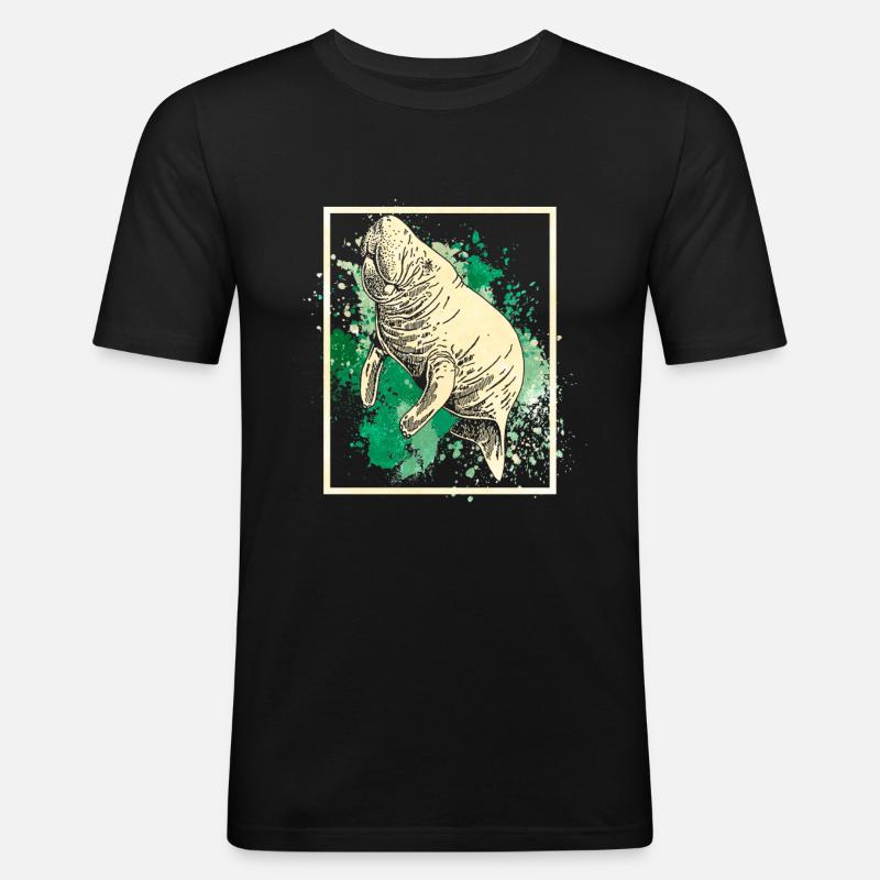 Seekuh - Männer Slim Fit T-Shirt - Schwarz