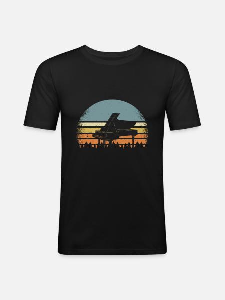 Piano piano - T-shirt près du corps Homme - noir