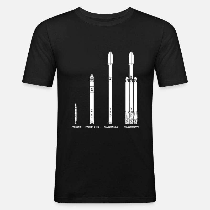 Falcon Raketen Evolution - Männer Slim Fit T-Shirt - Schwarz