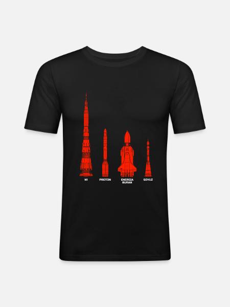 Rockets Soviet Union Russia - Men's Slim Fit T-Shirt - black