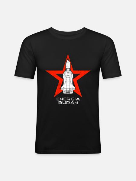 Energia Rocket & Buran Shuttle - Men's Slim Fit T-Shirt - black