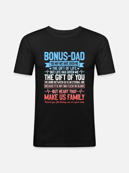Bonus Dad Fathers Day - Men's Slim Fit T-Shirt - black