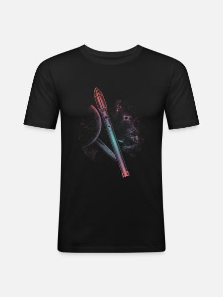 Falcon 9 Rocket - Men's Slim Fit T-Shirt - black