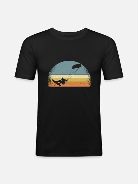 Kitesurf Kitesurf Kiten - T-shirt près du corps Homme - noir