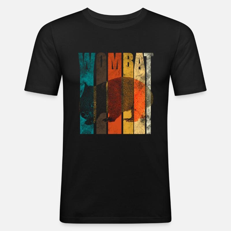 Wombat - Männer Slim Fit T-Shirt - Schwarz