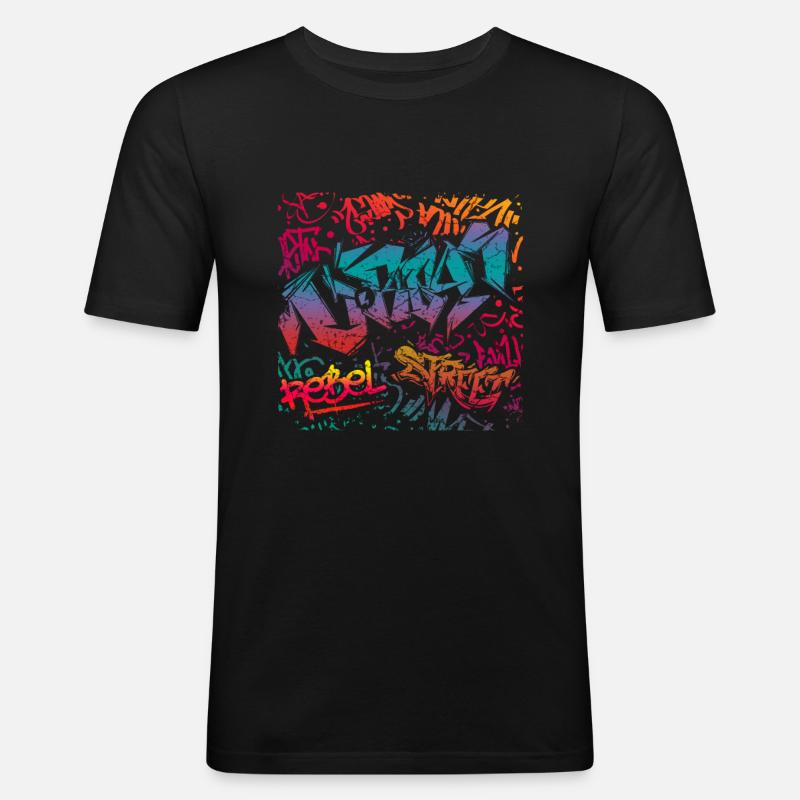 Graffiti Kunst - Männer Slim Fit T-Shirt - Schwarz