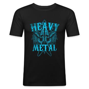 Heavy Metal - Männer Slim Fit T-Shirt - Schwarz - Vorne - Nik (191cm)
