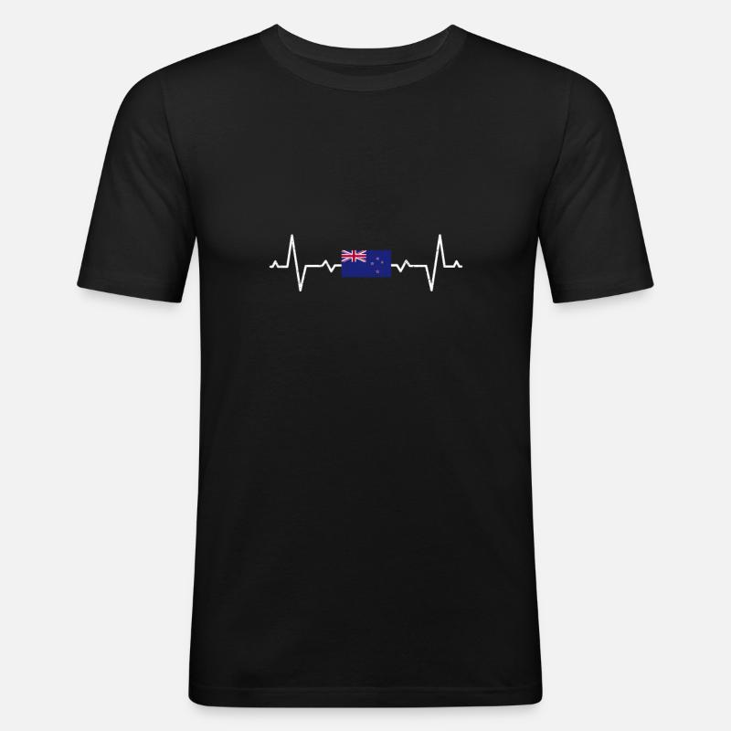 Neuseeland - Männer Slim Fit T-Shirt - Schwarz