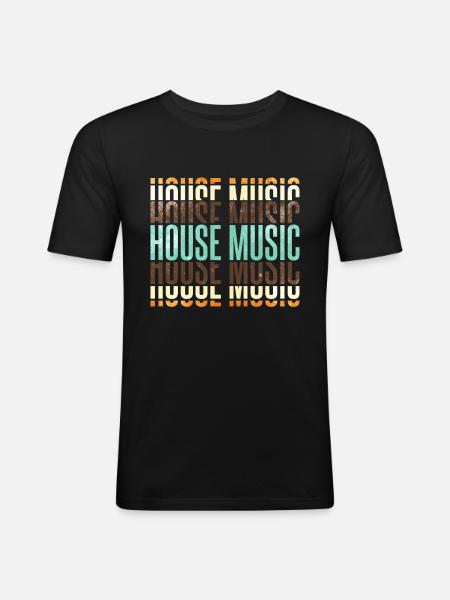 House Music - Men's Slim Fit T-Shirt - black